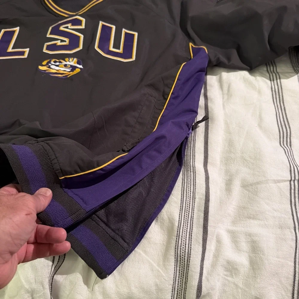 Vintage LSU Tigers Colosseum Athletics Pullover Windbreaker XL Dark Gray Purple